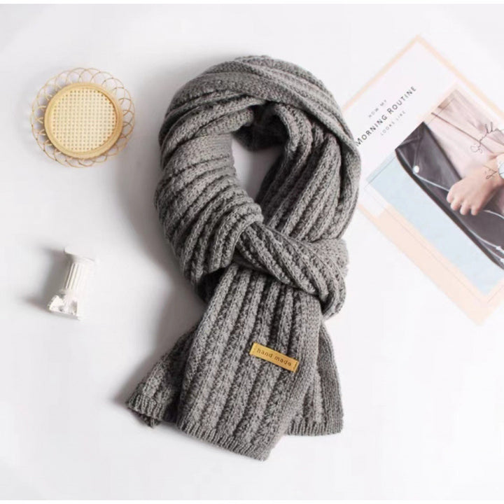 Solid color knitted scarf for women and men