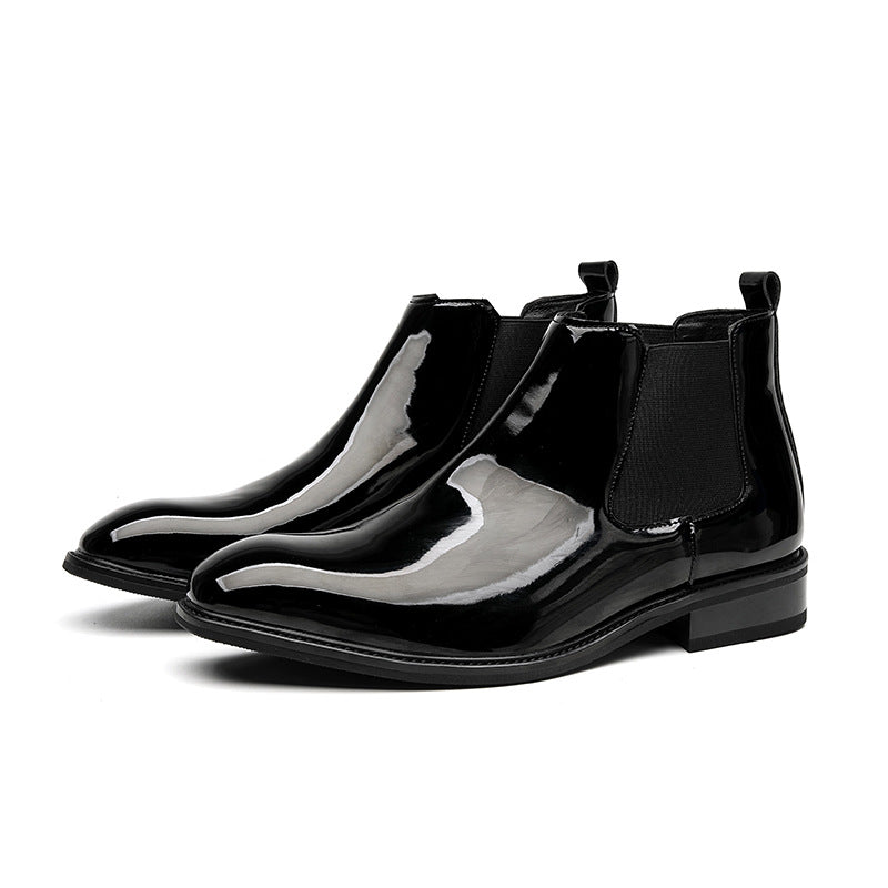 Men's Chelsea Boots, Patent Leather Look