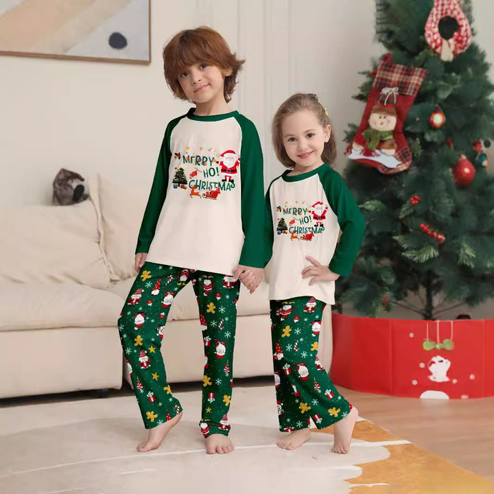 Christmas Family Pajamas with Snowflakes and Santa Claus