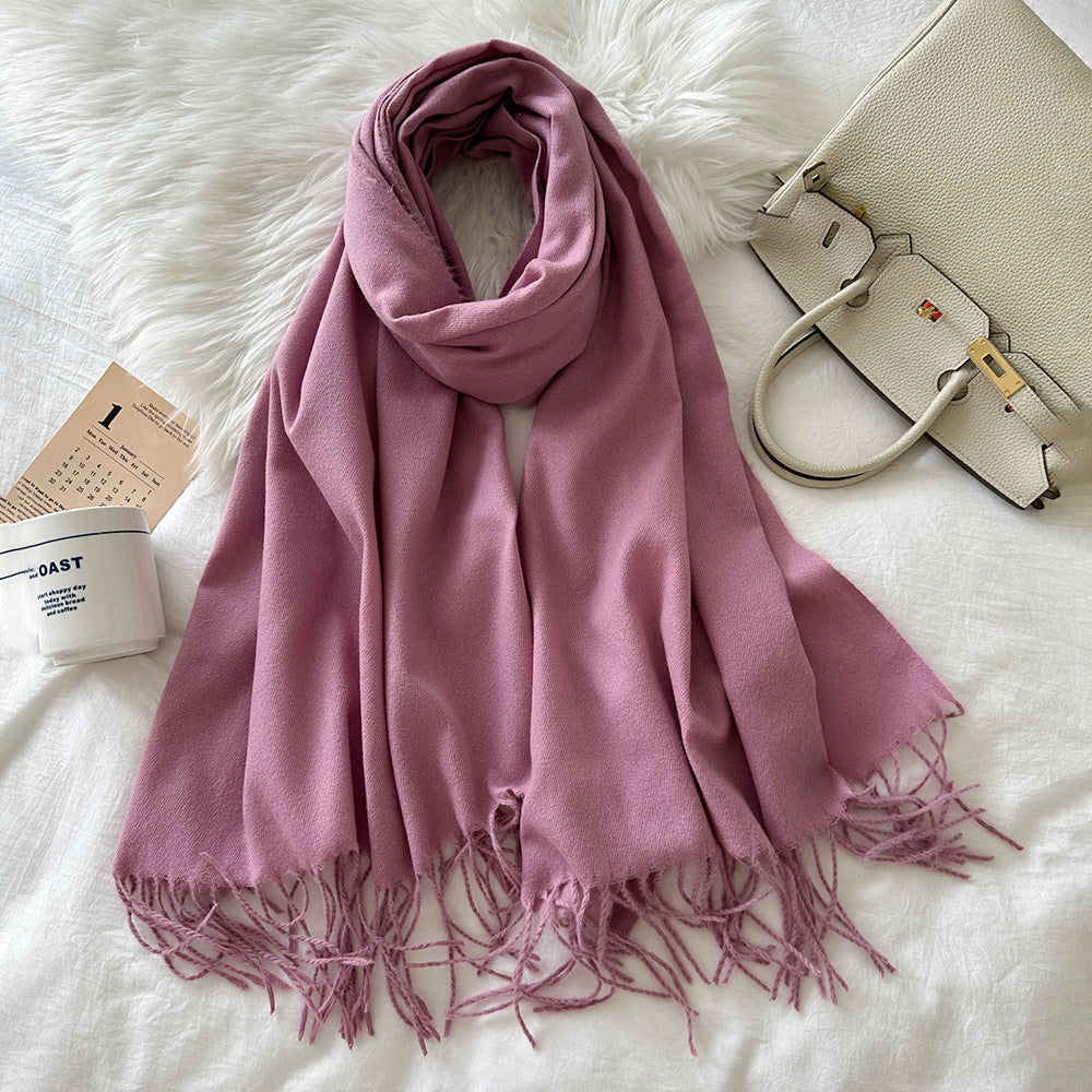 Solid color scarf made of cashmere imitation, 190x70cm