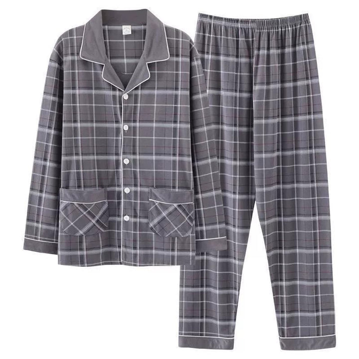 Men's Pajama Set, Cotton, Long Sleeve, Checked