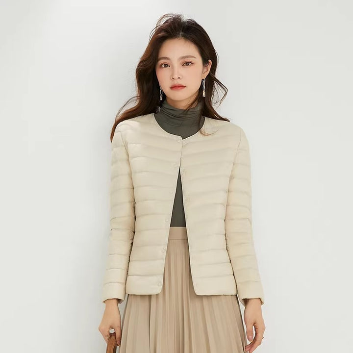 Lightweight, compressible down jacket for women