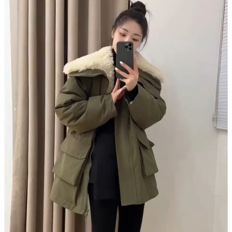 Padded parka jacket in work style