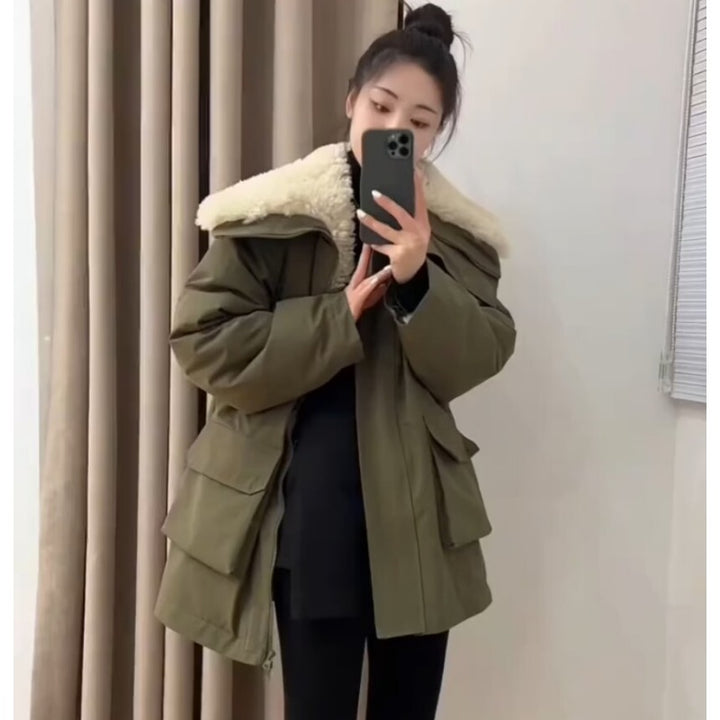 Padded parka jacket in work style