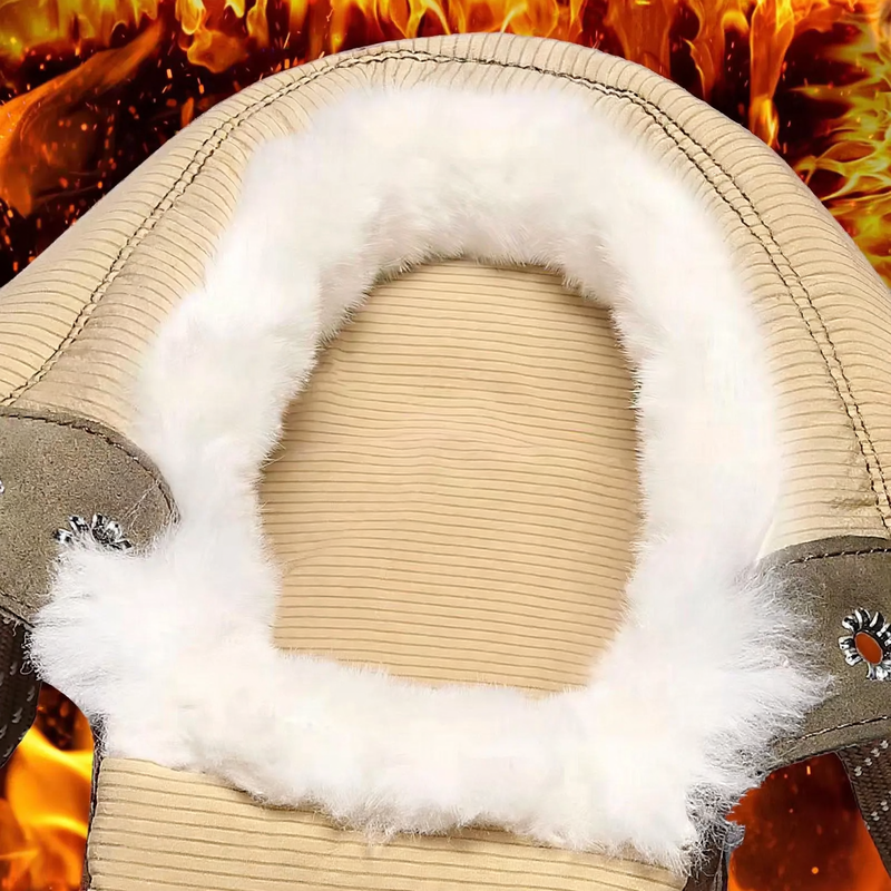 Fleece-lined men's winter boots made of lambskin