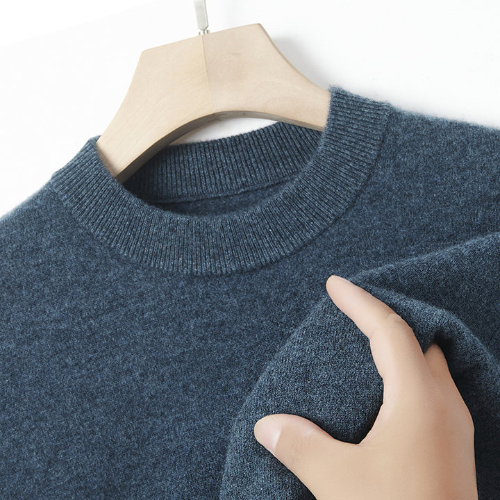 Men's cashmere sweater, solid color, warming