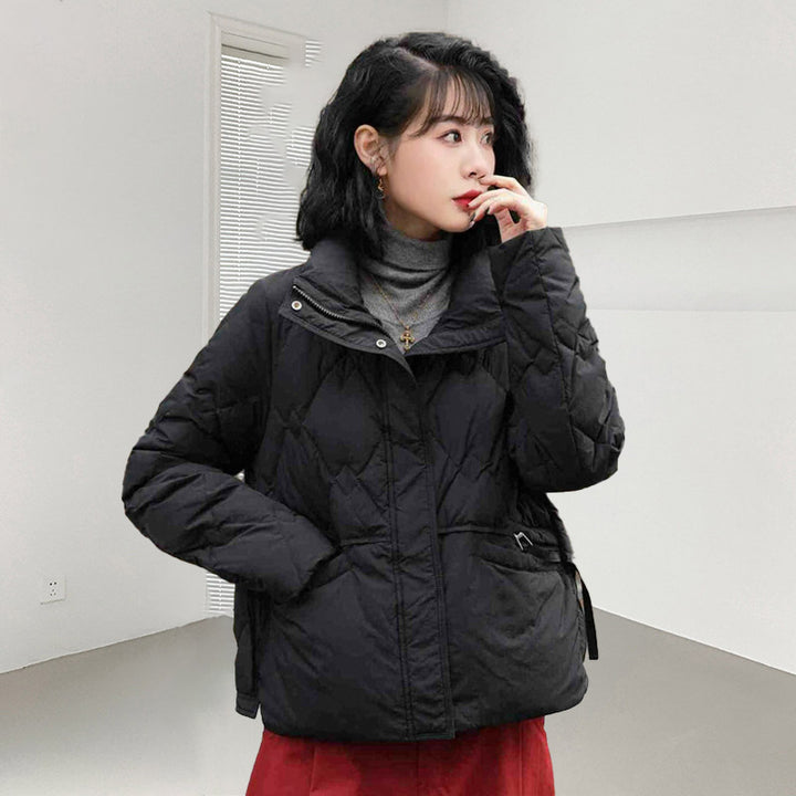 Short, padded women's down jacket