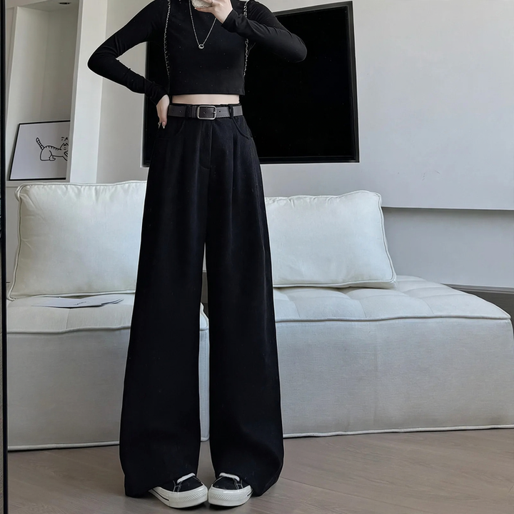 Corduroy suit pants, straight cut