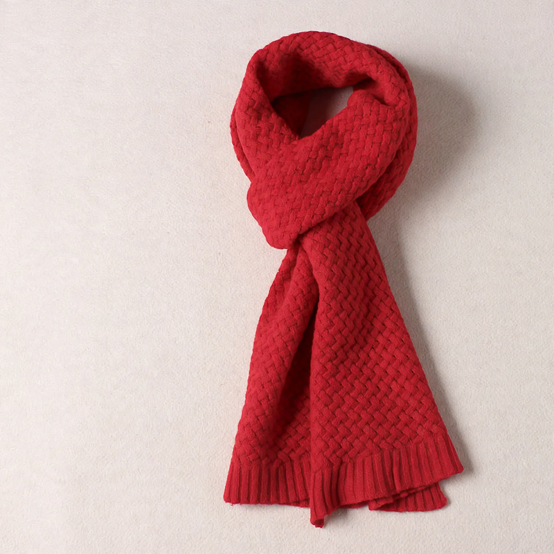 Knitted scarf made of pure merino wool, 185 cm
