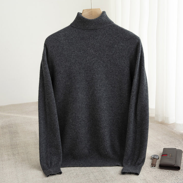 Men's turtleneck sweater made of 100% wool, seamless