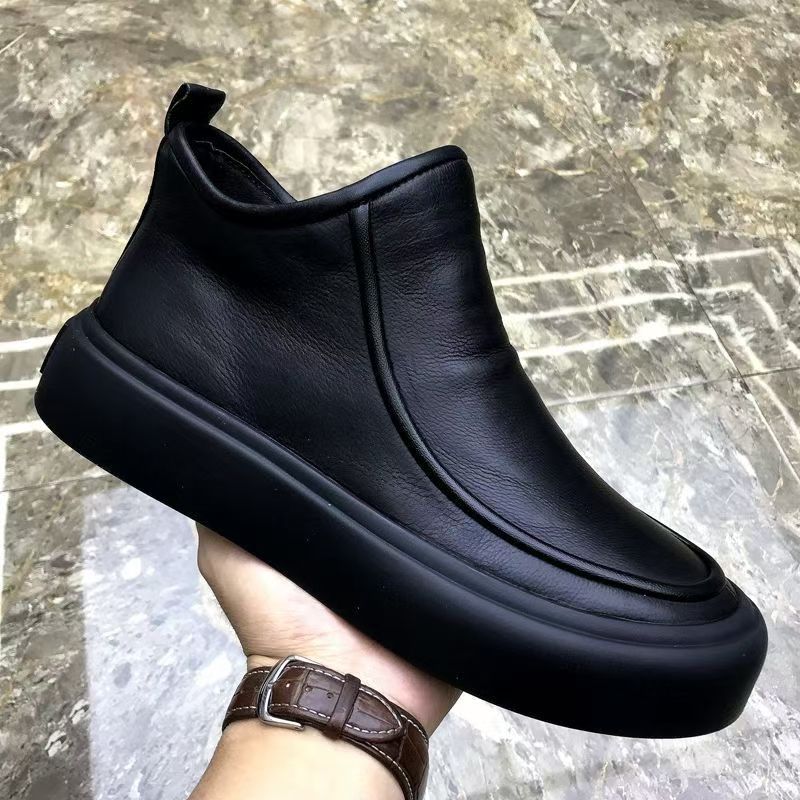 Padded men's Chelsea boots, leather