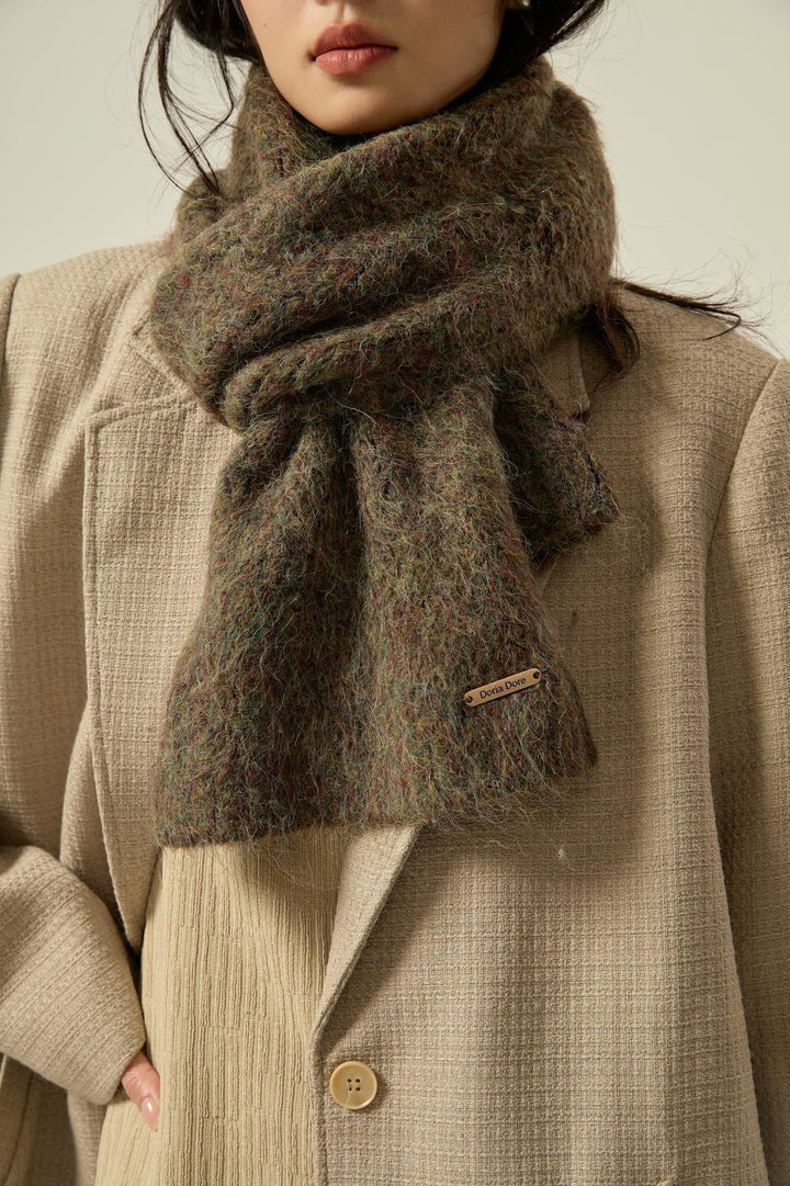 Thick alpaca wool scarf for winter
