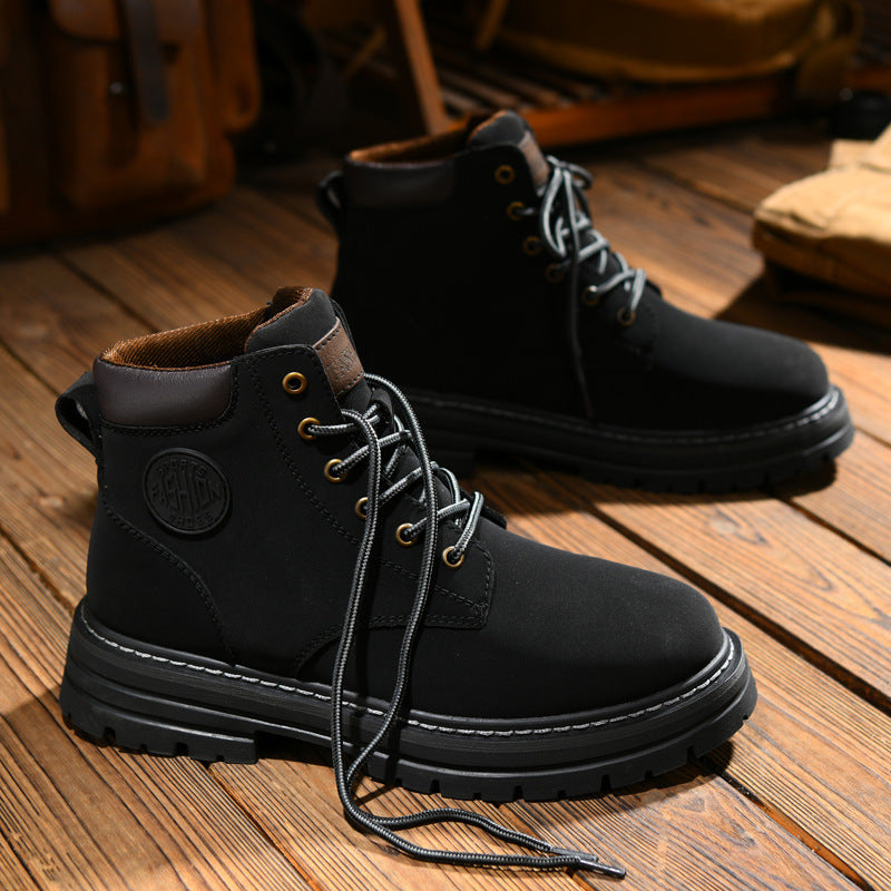Men's work boots, water-repellent, with platform sole