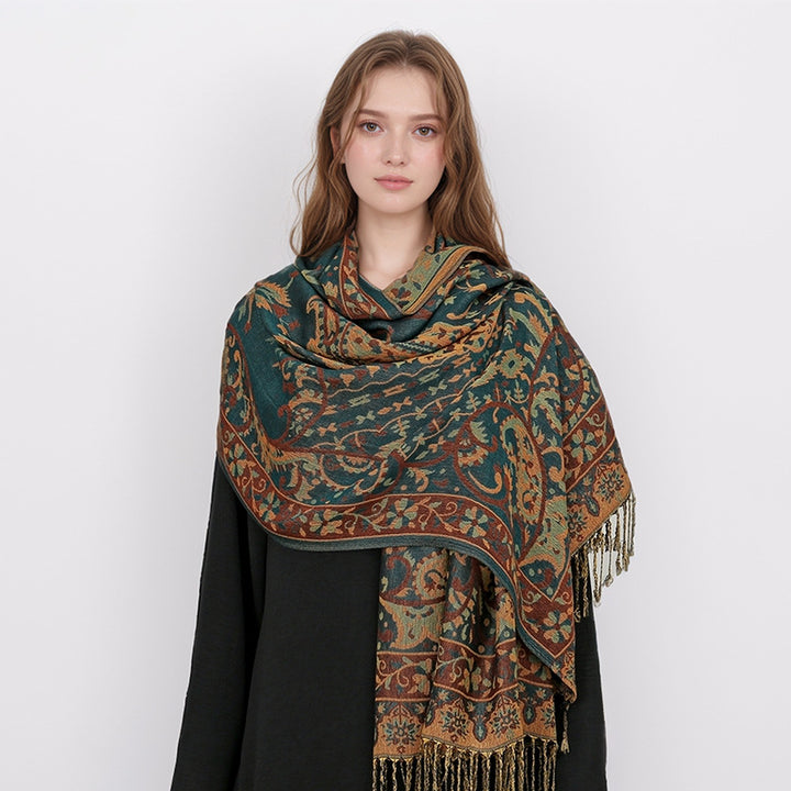 Elegant Stole with Jacquard Pattern