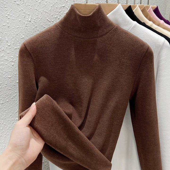 Women's Long Sleeve Undershirt with Stand-Up Collar