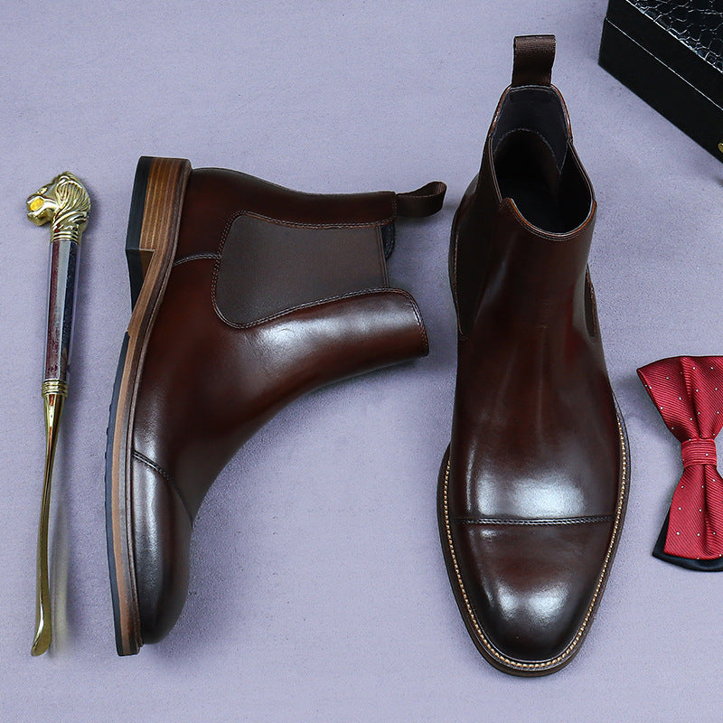 Handcrafted Fashion Men's Chelsea Boots made of Genuine Leather