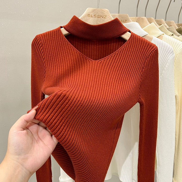Elegant V-Neck Knit Sweater