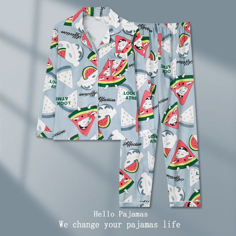 Women's pajamas, long, cartoon design