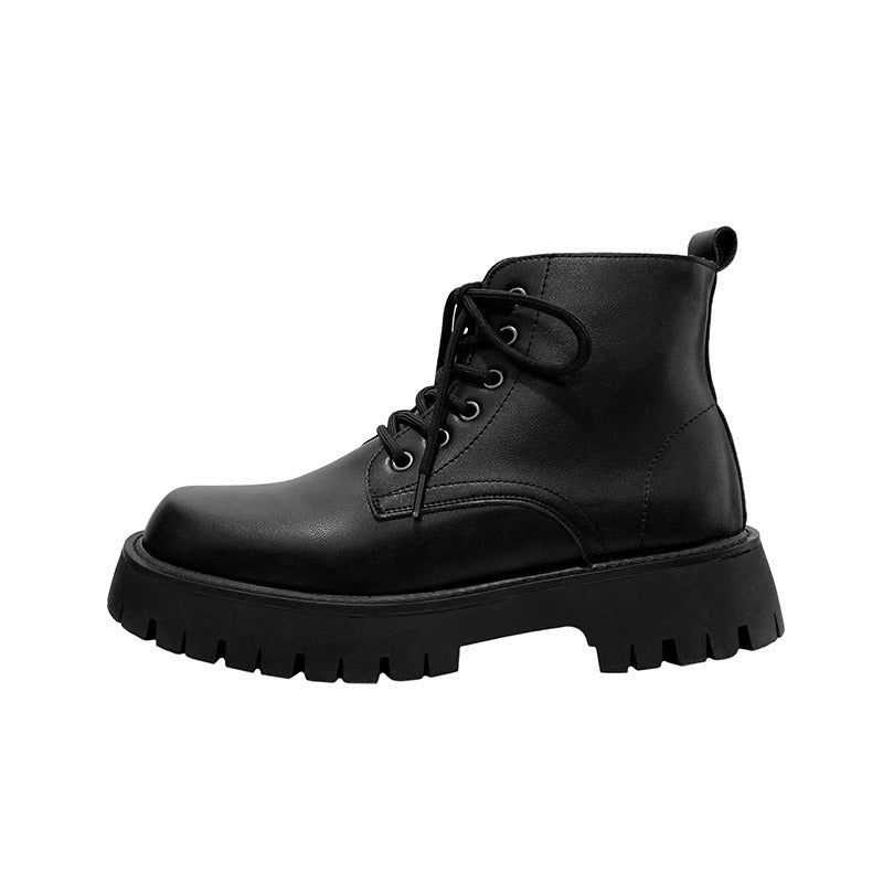Men's ankle boots with side zipper, high-top