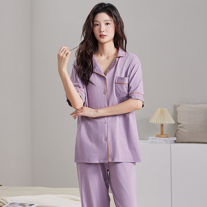 Men's pajama set made of cotton, simple design