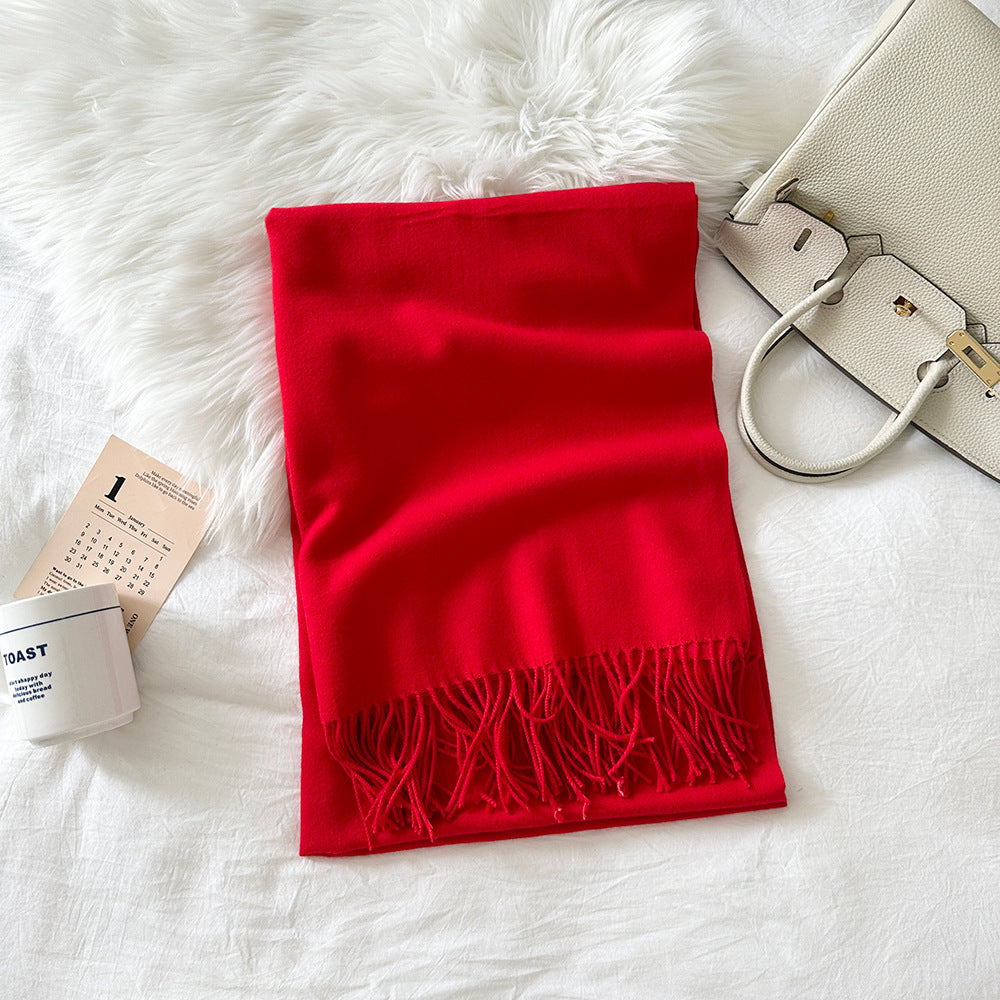 Solid color scarf made of cashmere imitation, 190x70cm