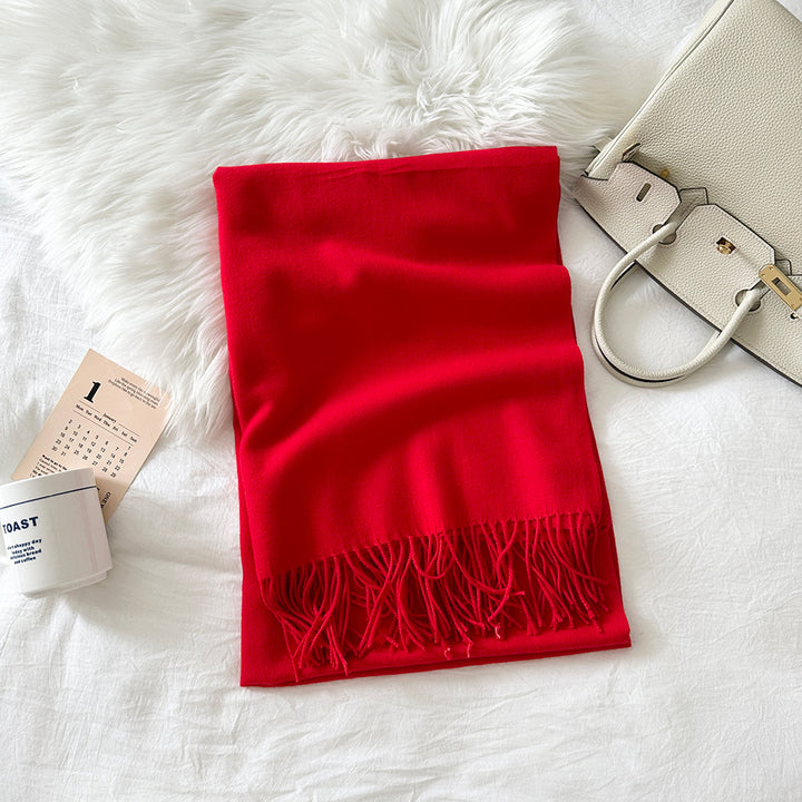 Solid color scarf made of cashmere imitation, 190x70cm