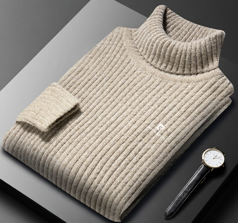 Men's winter sweater, lined, with turtleneck