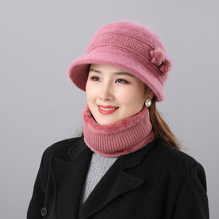Women's Set: Rabbit Fur Hat and Scarf