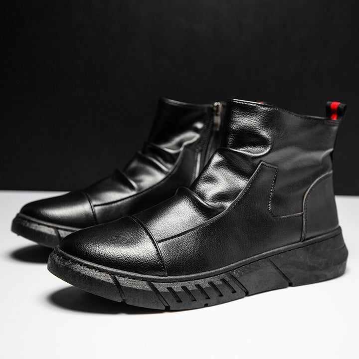 Fashionable men's work boots, ankle-high