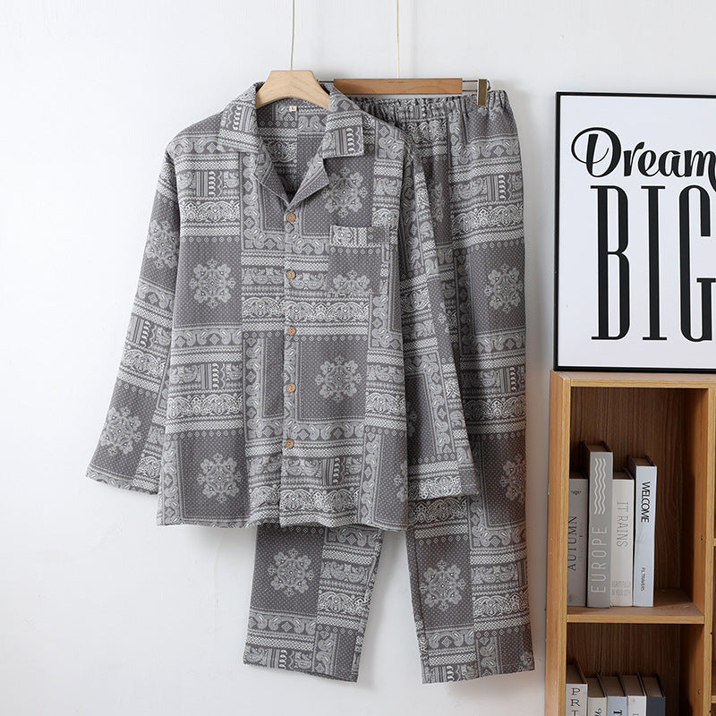 Men's pajama set made from yarn-dyed cotton