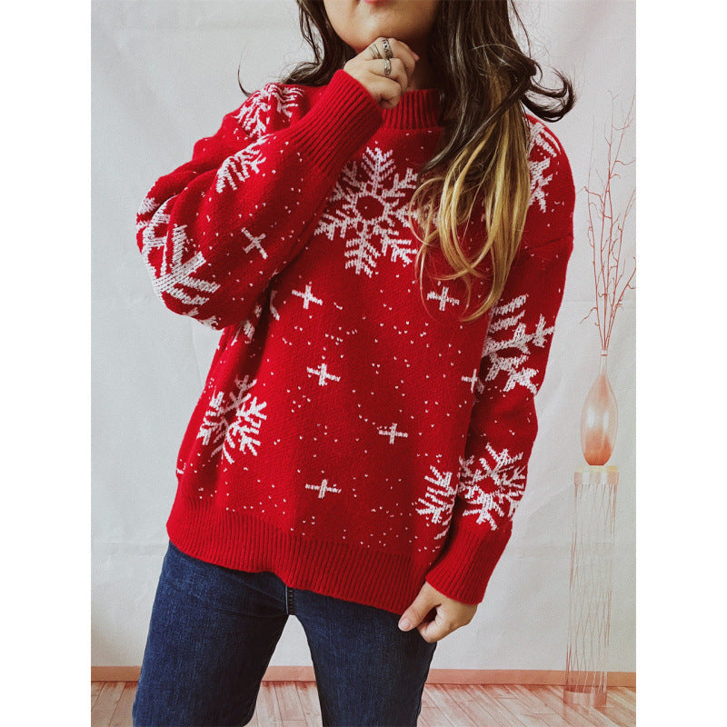 Women's knit sweater with 3D Christmas design