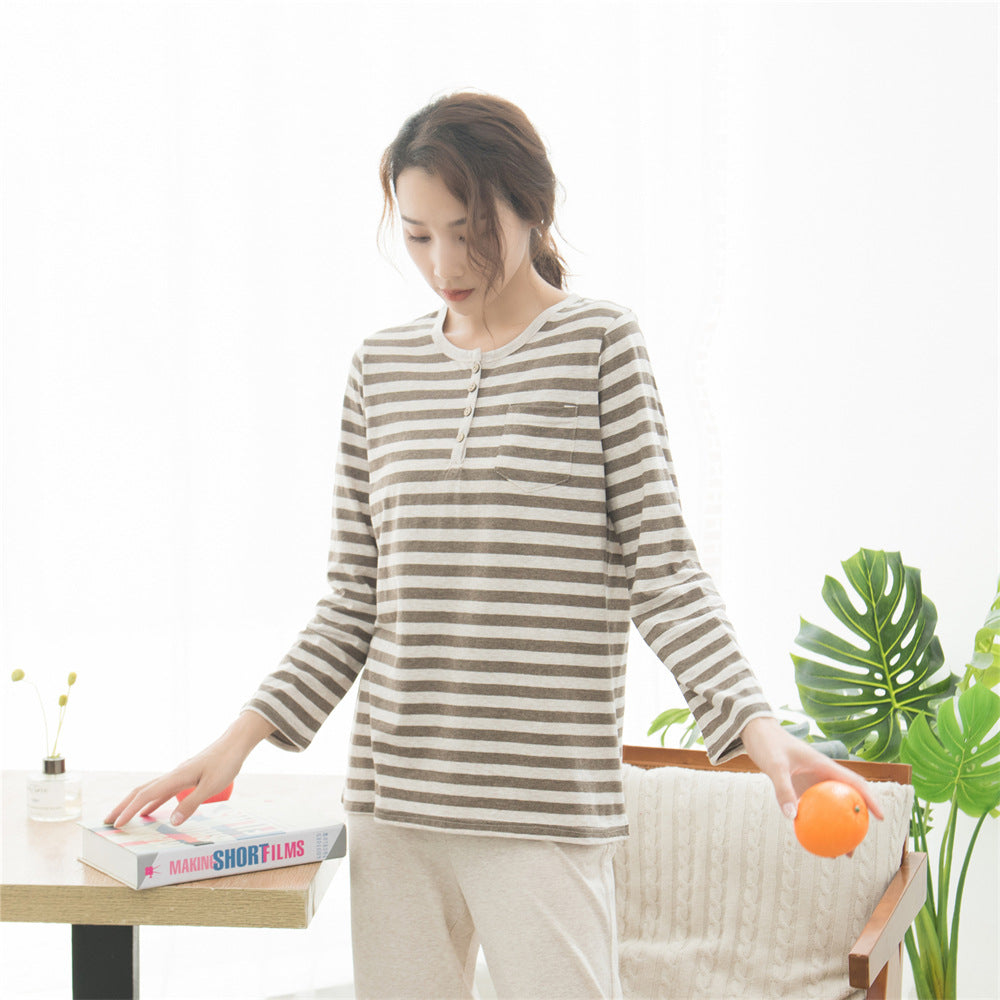 Pair pajamas made of jersey cotton, striped