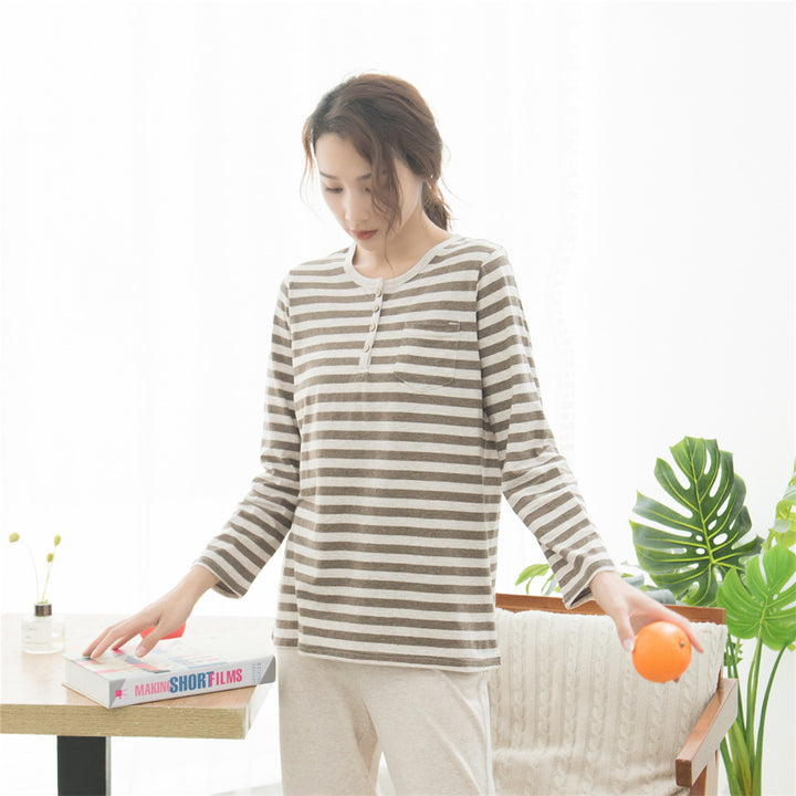 Pair pajamas made of jersey cotton, striped