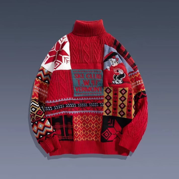 Warmer knitted sweater with turtleneck