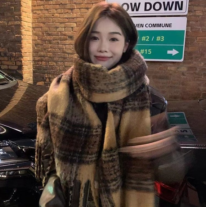 Thick mohair scarf in solid colors, 200 cm