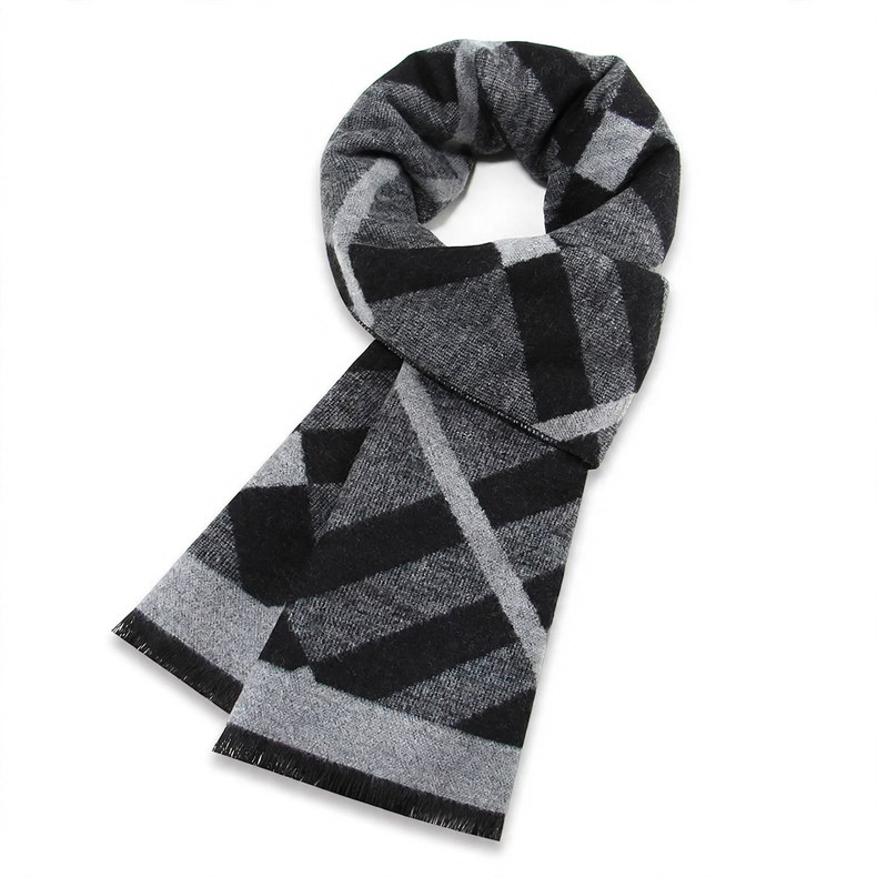 Checked scarf made of wool blend fabric