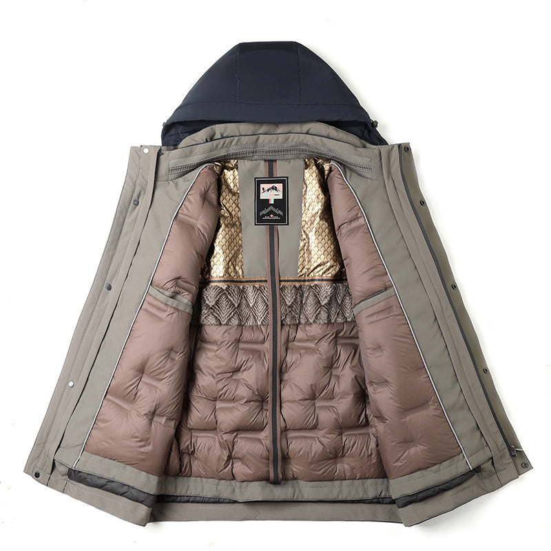 Men's down jacket with removable inner lining