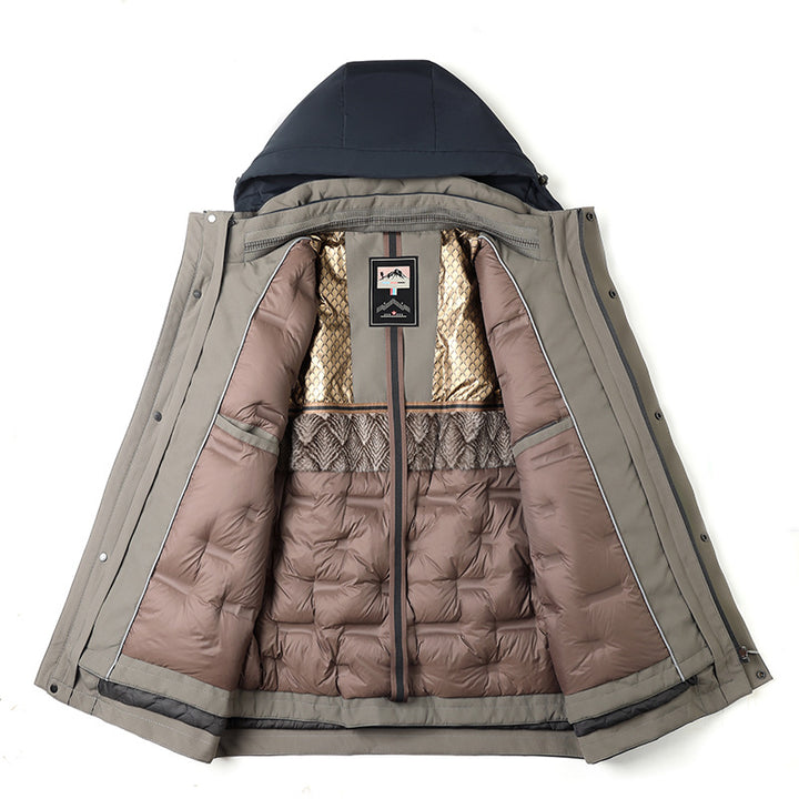 Men's down jacket with removable lining