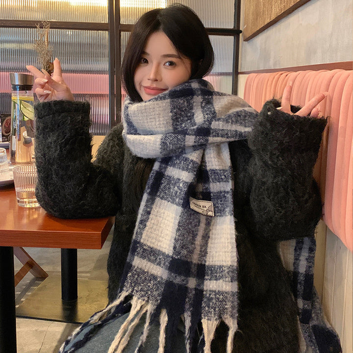 Checkered Scarf, 225 cm