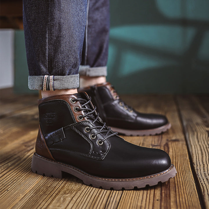 Men's Martin boots, lined, water-repellent, non-slip