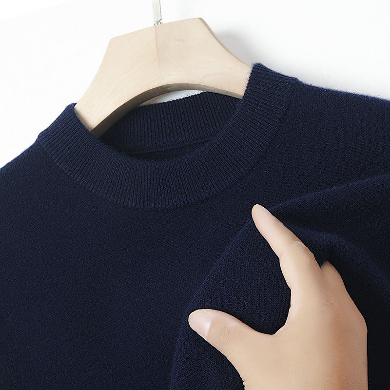 Men's cashmere sweater, solid color, warming