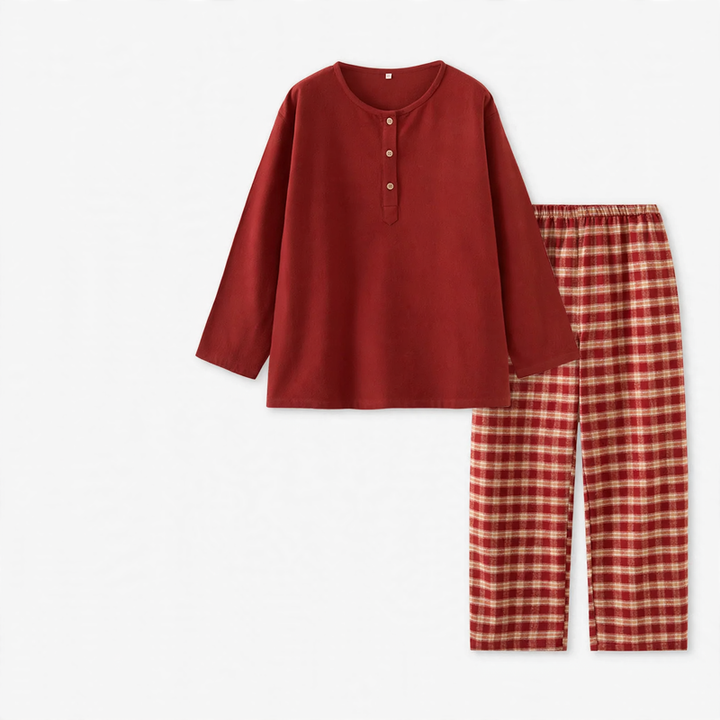 Winter Pajama Set made of brushed cotton for couples
