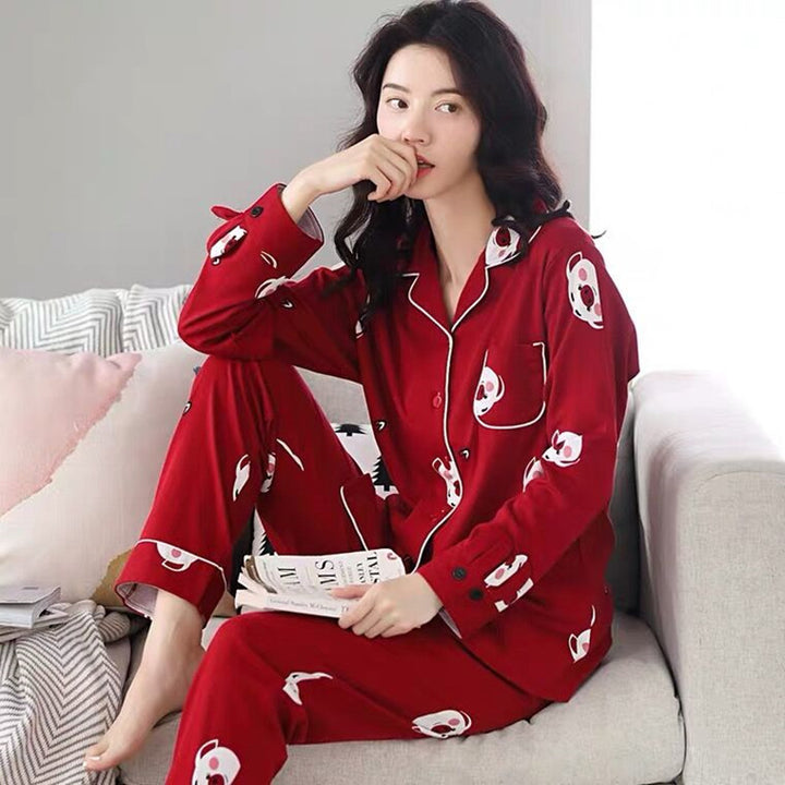 Women's Pajama Set, 100% Cotton, Long Sleeved