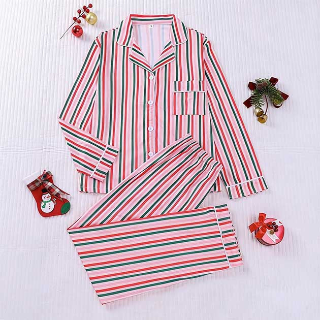 Women's Pajama Set, Long Sleeve, Christmas Motif