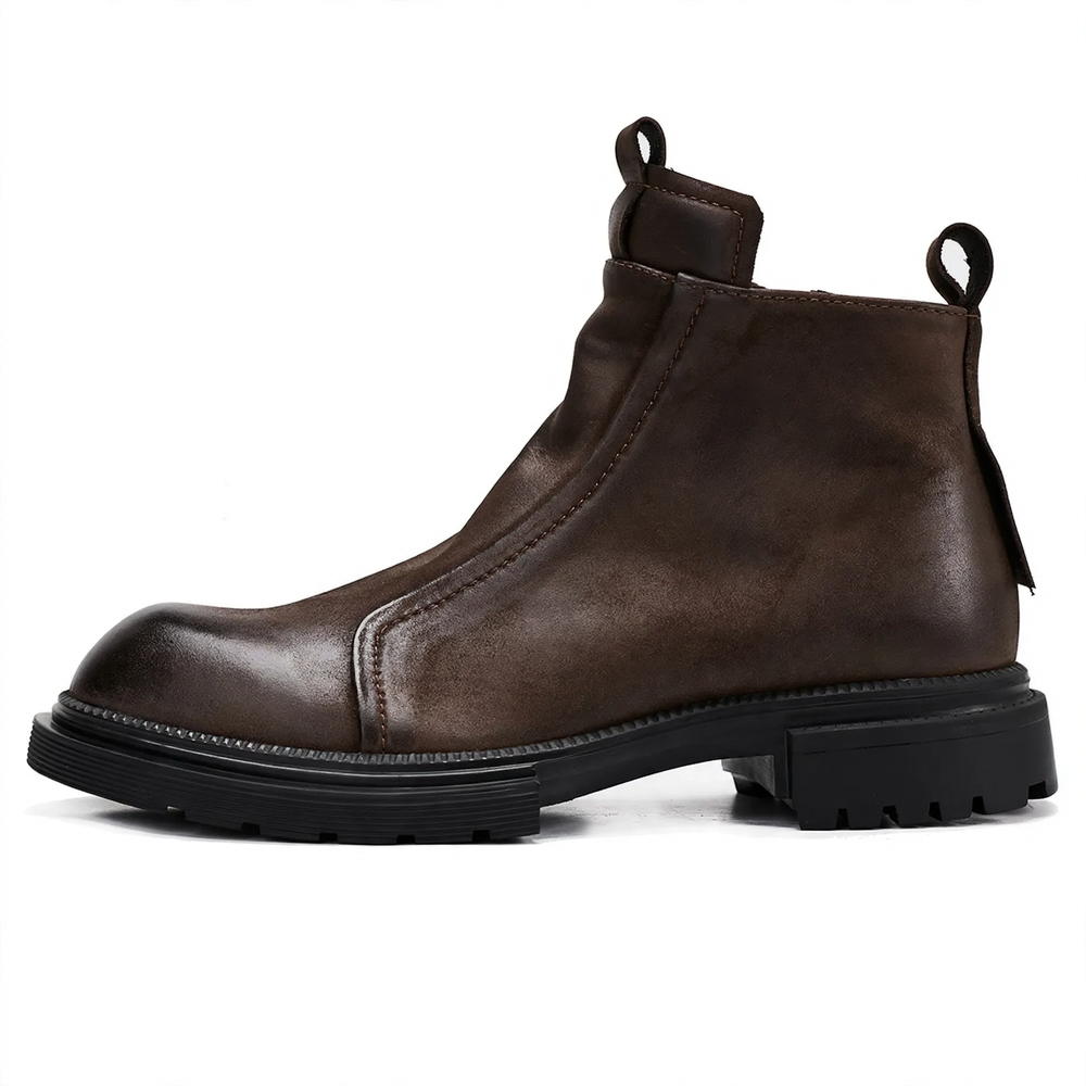 Men's Chelsea boots with platform, genuine leather