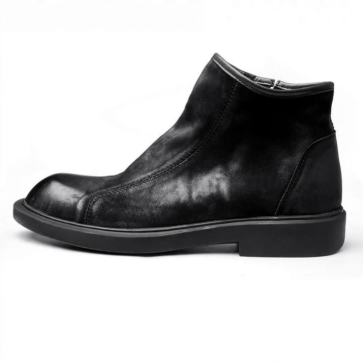 Men's Chelsea boots made of cowhide leather, flat heel