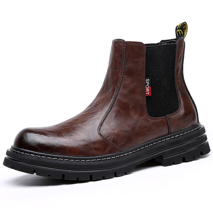 Men's Chelsea boots, lined, vintage style, leather