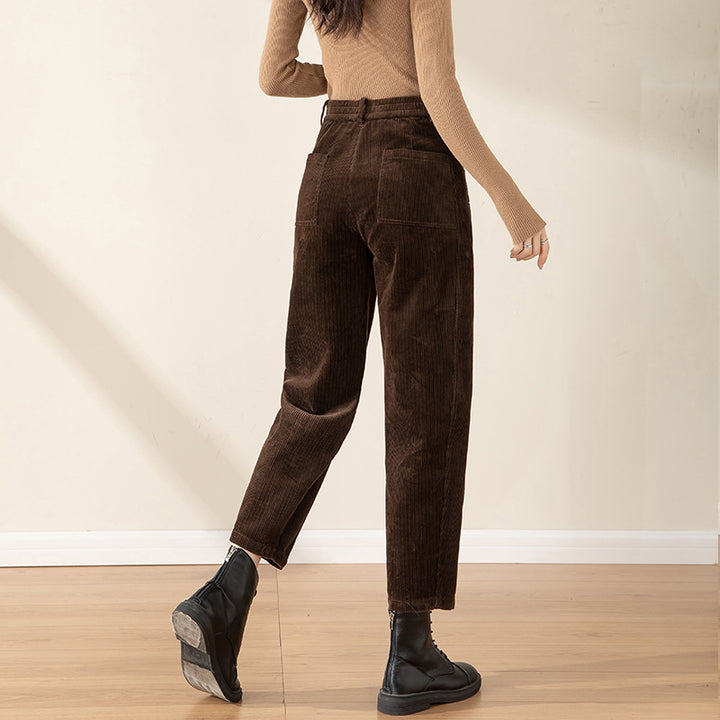Women's Cord Trousers, high waisted, carrot shape
