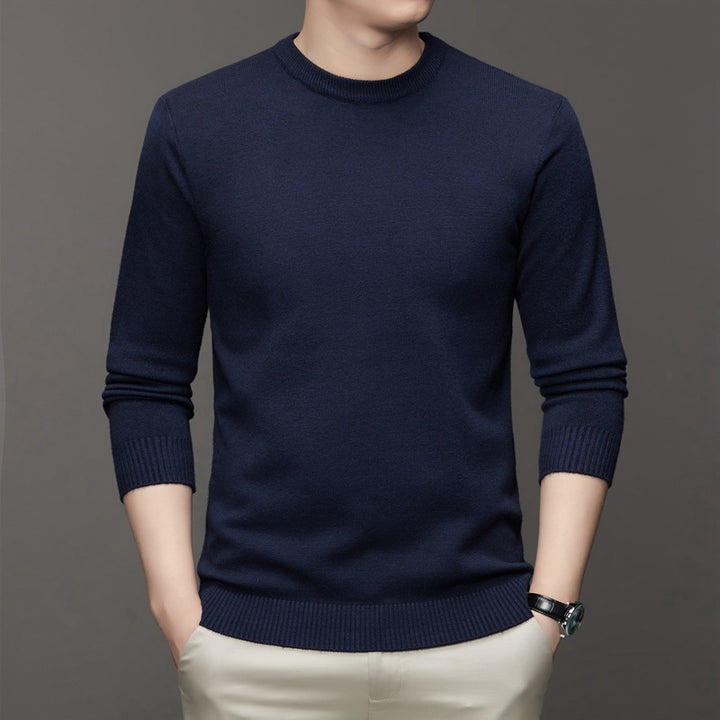 Men's knit sweater, stand-up collar, slim fit