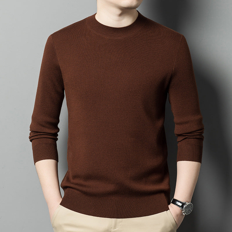 Men's wool sweater, round neck, machine washable